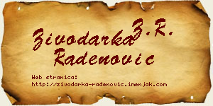 Živodarka Radenović vizit kartica